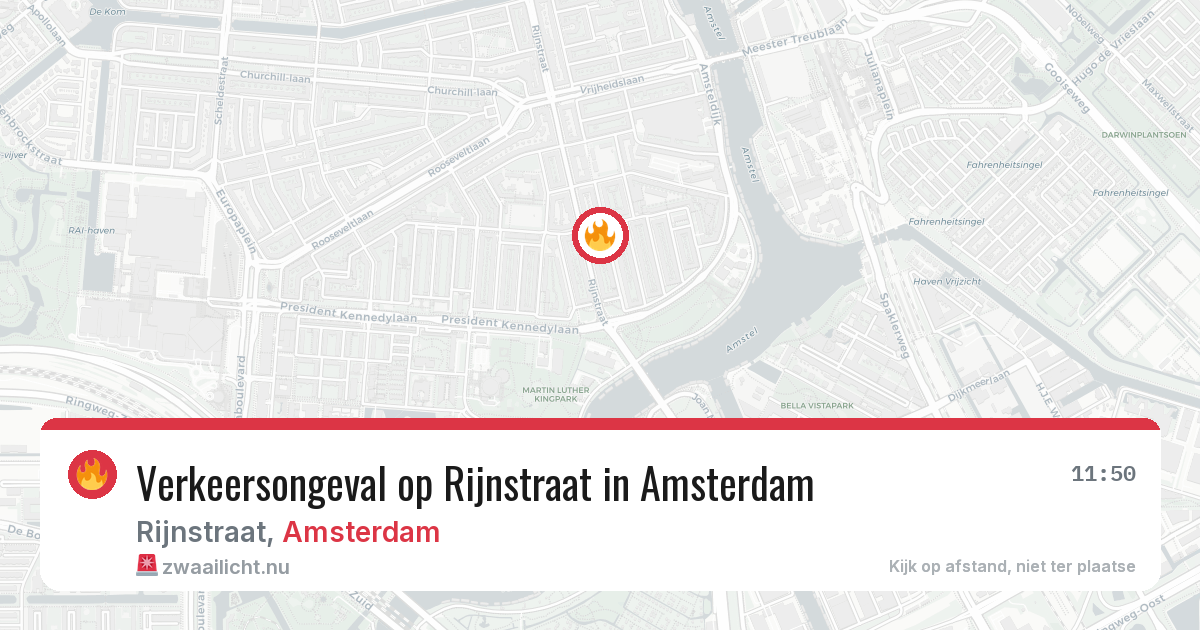 Verkeersongeval op Rijnstraat in Amsterdam — 22 jul 2026