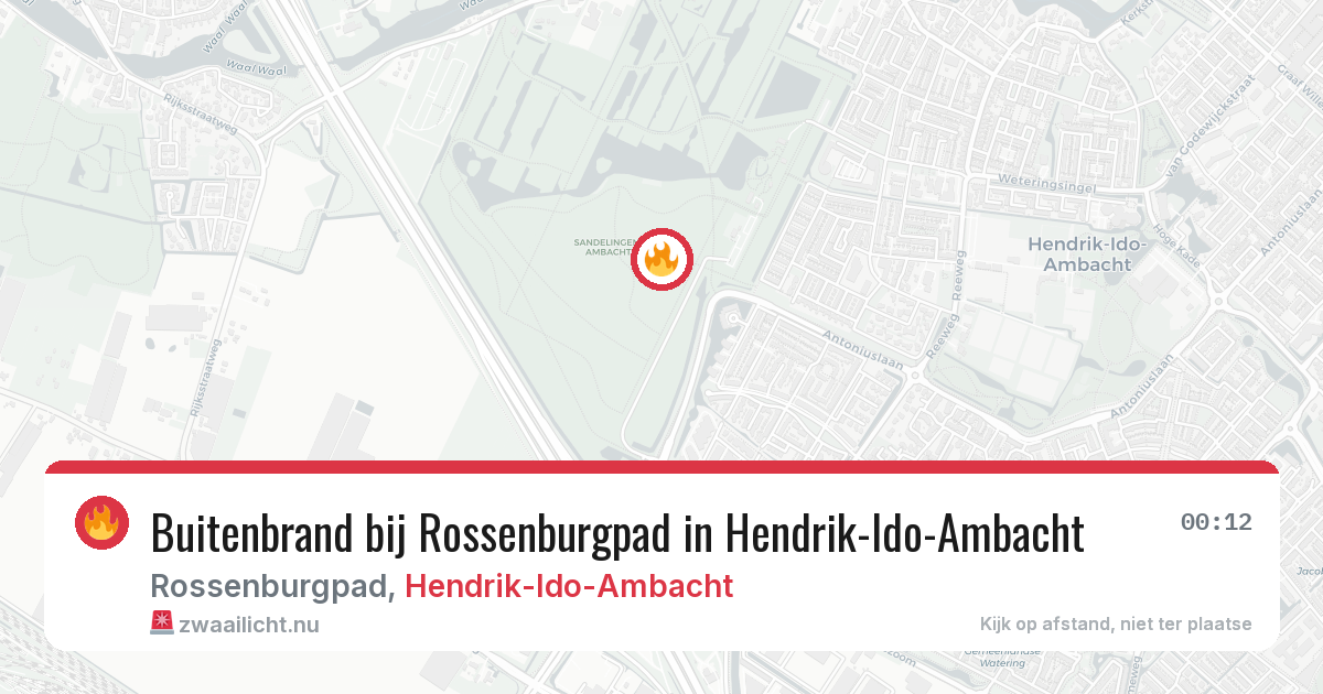 Buitenbrand bij Rossenburgpad in Hendrik-Ido-Ambacht — 20 jul 2026