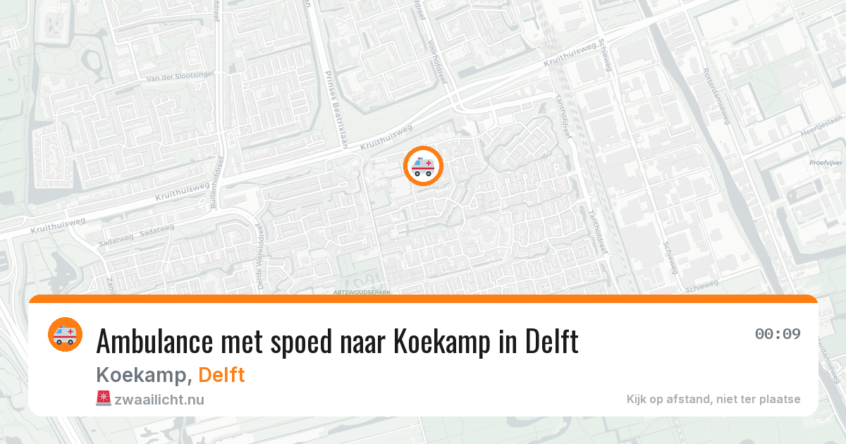 Ambulance met spoed naar Koekamp in Delft — 13 jul 2026