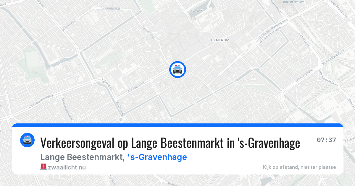 Verkeersongeval op Lange Beestenmarkt in 's-Gravenhage — 22 jul 2026