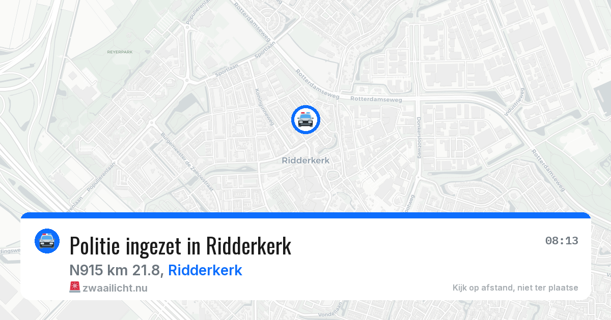 Politie ingezet in Ridderkerk — 31 mrt 2026 | 🚨 Zwaailicht.nu
