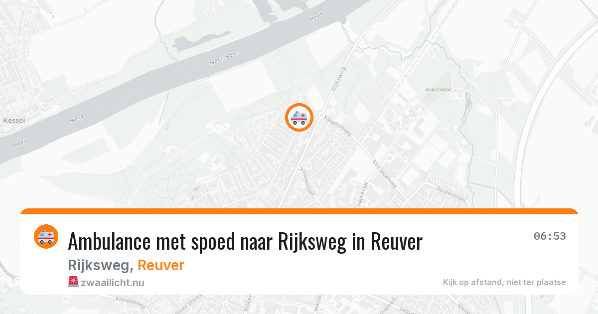 Ambulance met spoed naar Rijksweg in Reuver — 19 jul 2026