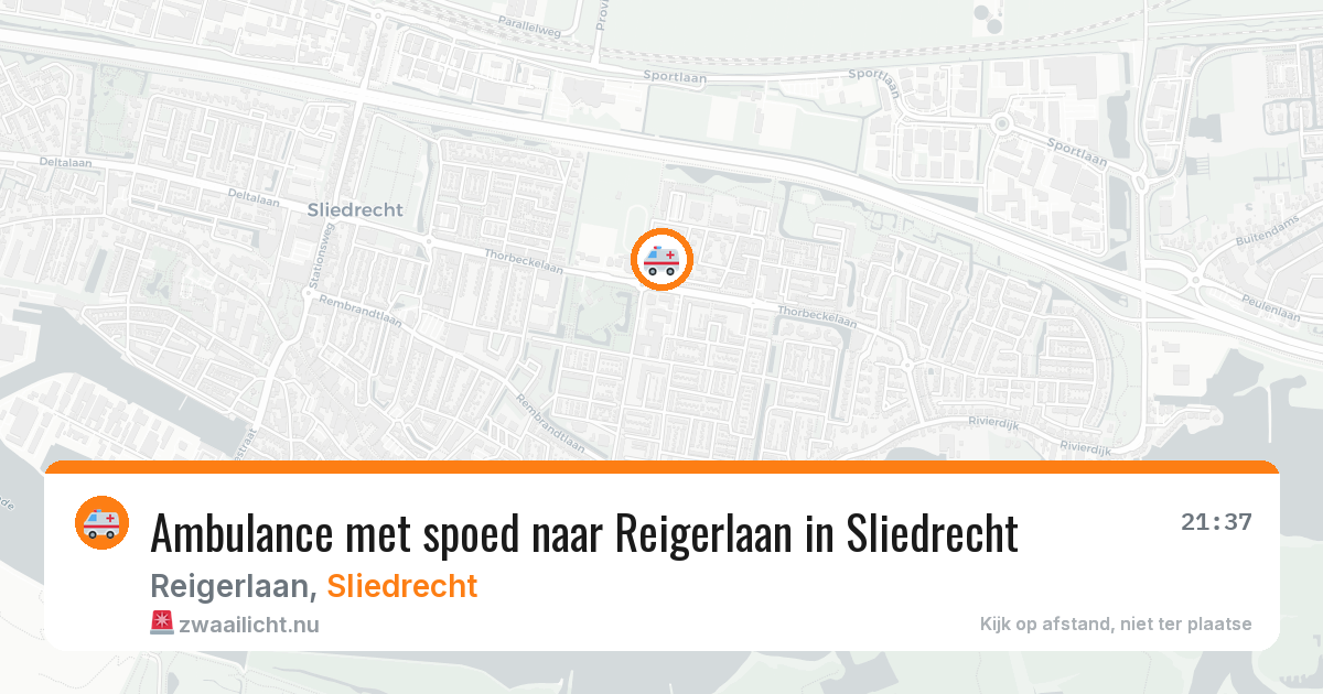 Ambulance met spoed naar Reigerlaan in Sliedrecht — 15 apr 2026
