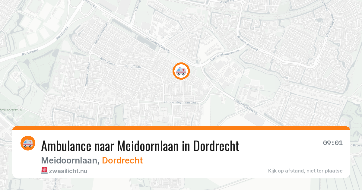 Ambulance naar Meidoornlaan in Dordrecht — 22 mrt 2026