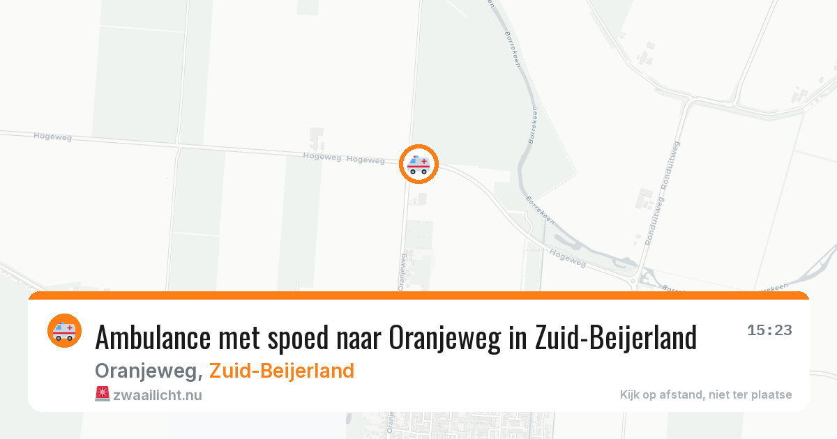 Ambulance met spoed naar Oranjeweg in Zuid-Beijerland — 21 jul 2026
