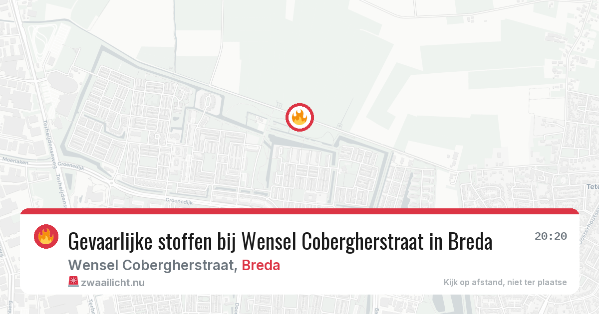 Gevaarlijke stoffen bij Wensel Cobergherstraat in Breda — 10 jul 2026