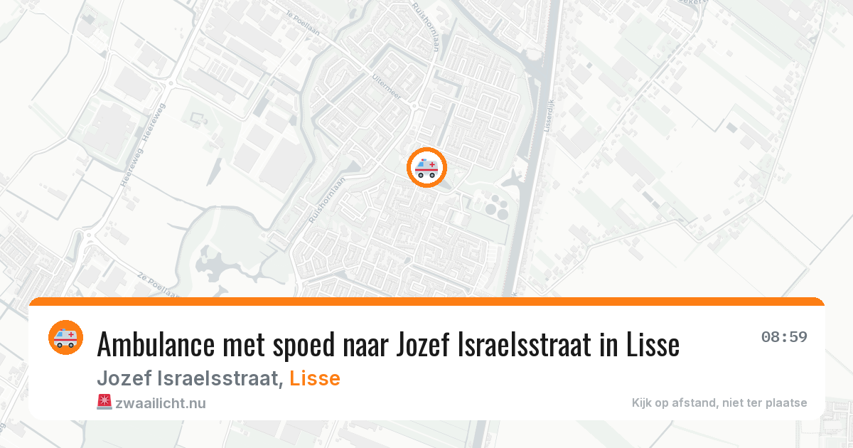 Ambulance met spoed naar Jozef Israelsstraat in Lisse — 9 jul 2026