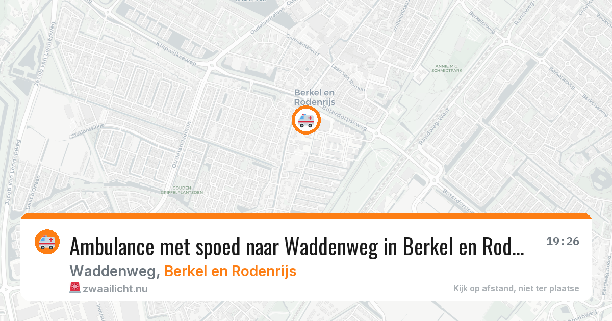 Ambulance met spoed naar Waddenweg in Berkel en Rodenrijs — 10 jul 2026