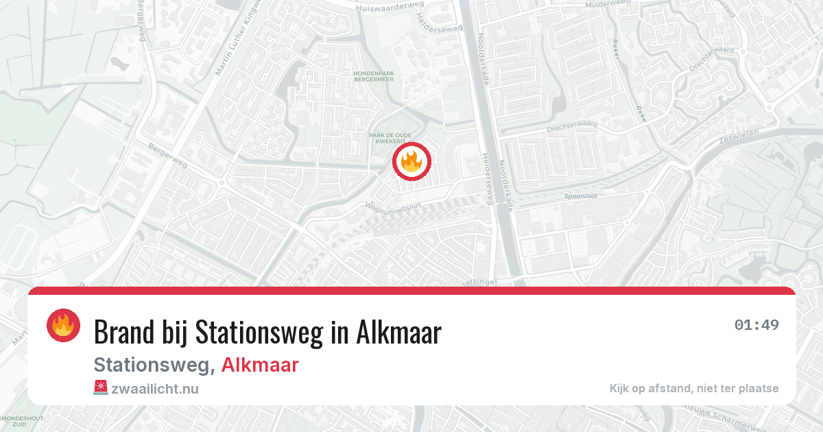 Brand bij Stationsweg in Alkmaar — 18 jul 2026
