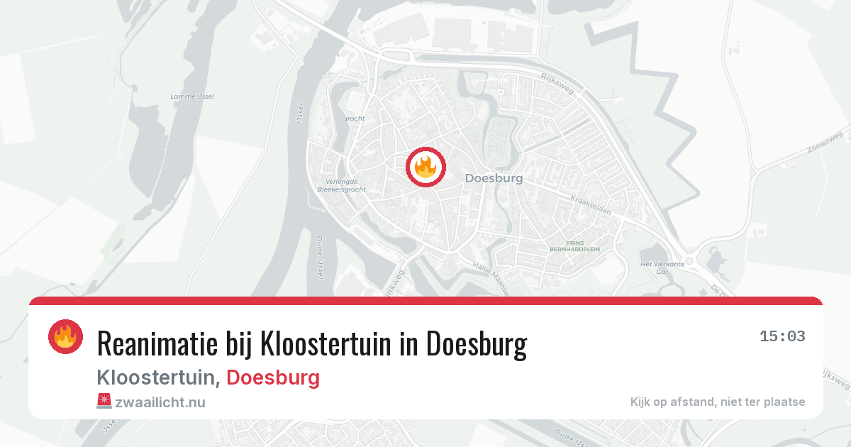 Reanimatie bij Kloostertuin in Doesburg — 27 mei 2026