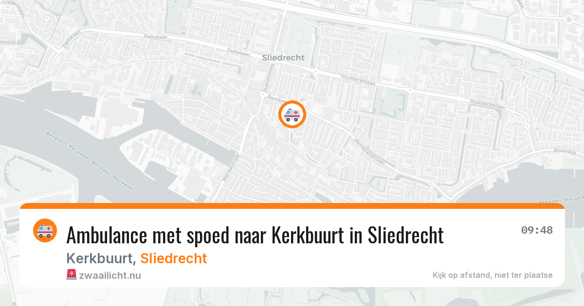 Ambulance met spoed naar Kerkbuurt in Sliedrecht — 26 jul 2026