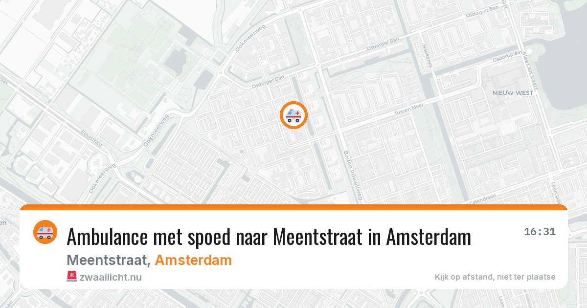 Ambulance met spoed naar Meentstraat in Amsterdam — 19 mrt 2026