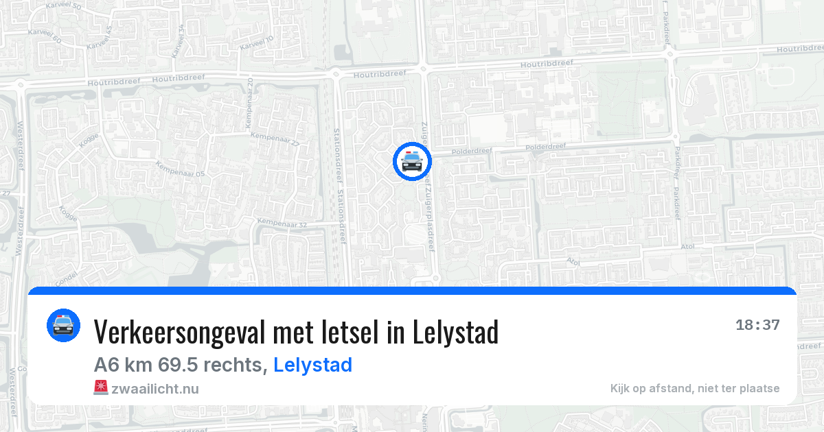 Verkeersongeval met letsel in Lelystad — 20 jul 2026