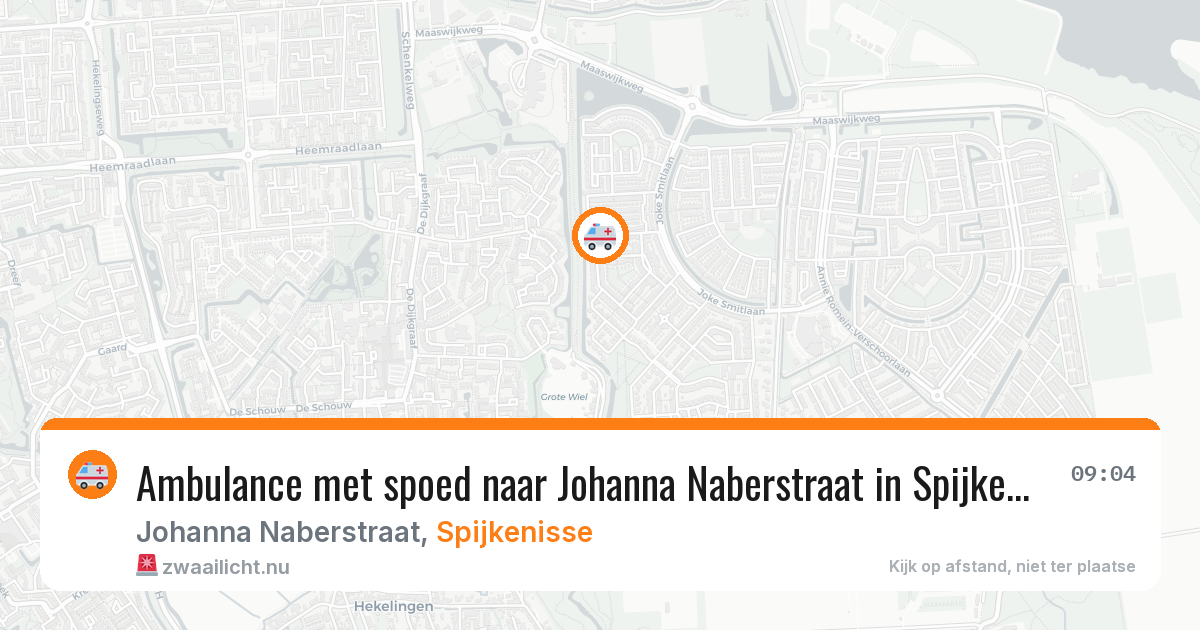 Ambulance met spoed naar Johanna Naberstraat in Spijkenisse — 15 jul 2026