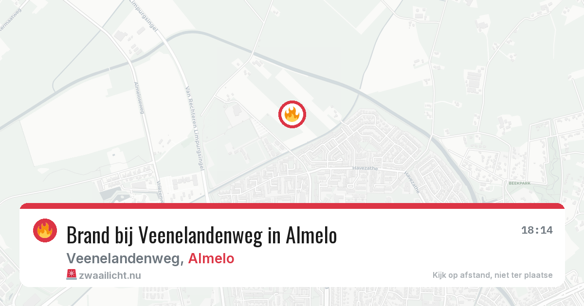 Brand bij Veenelandenweg in Almelo — 21 jul 2026