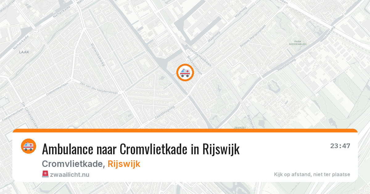 Ambulance naar Cromvlietkade in Rijswijk — 15 jul 2026