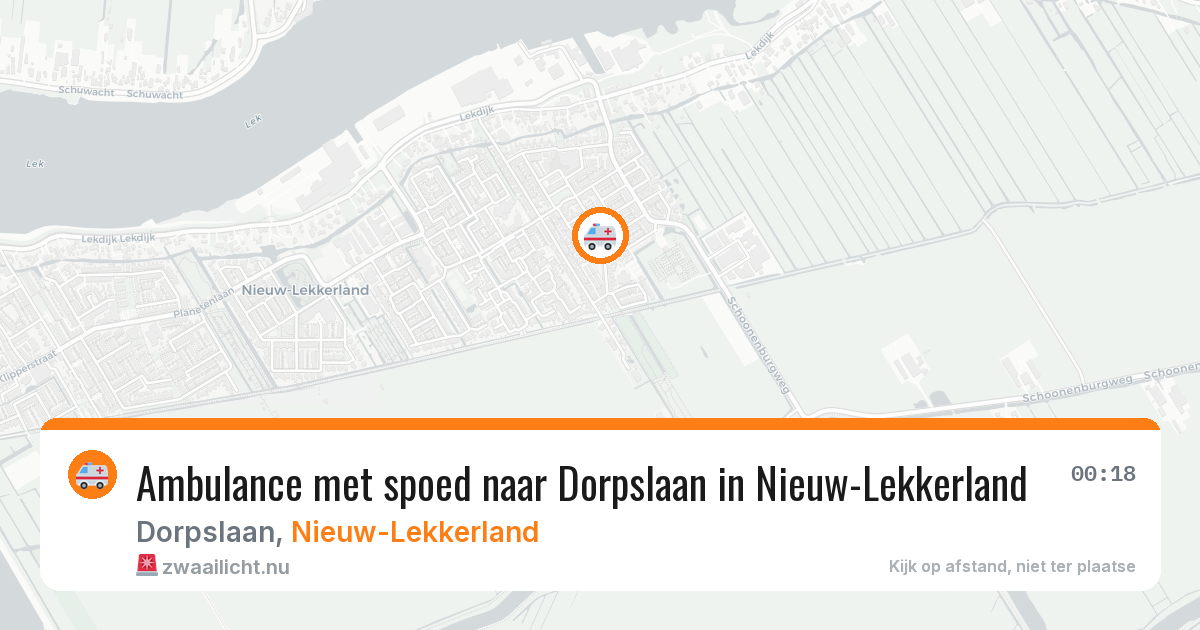 Ambulance met spoed naar Dorpslaan in Nieuw-Lekkerland — 20 apr 2026