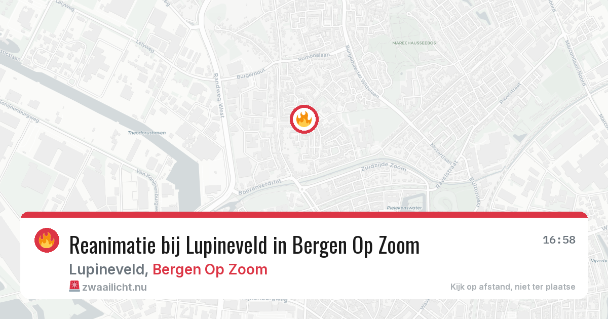 Reanimatie bij Lupineveld in Bergen Op Zoom — 30 mrt 2026