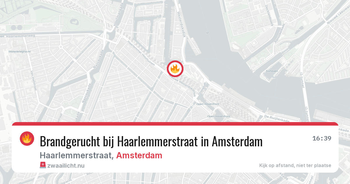 Brandgerucht bij Haarlemmerstraat in Amsterdam — 21 jul 2026