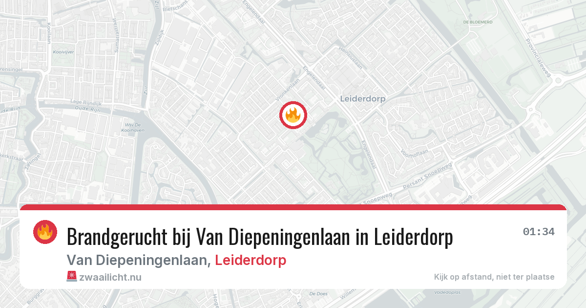 Brandgerucht bij Van Diepeningenlaan in Leiderdorp — 11 jul 2026