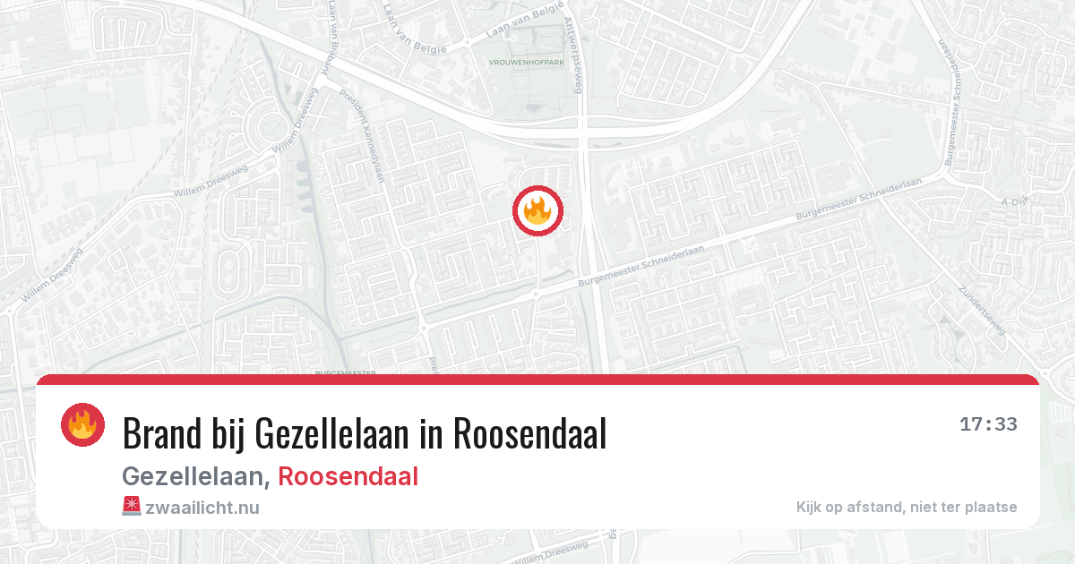 Brand bij Gezellelaan in Roosendaal — 20 apr 2026