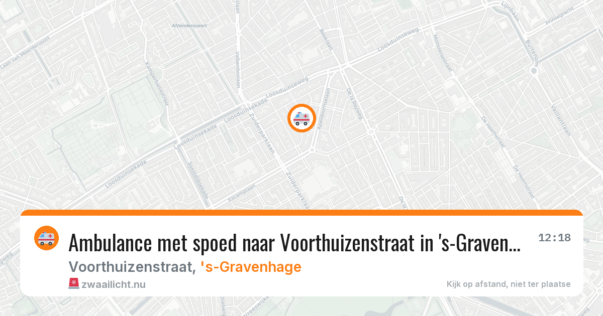 Ambulance met spoed naar Voorthuizenstraat in 's-Gravenhage — 19 jul 2026