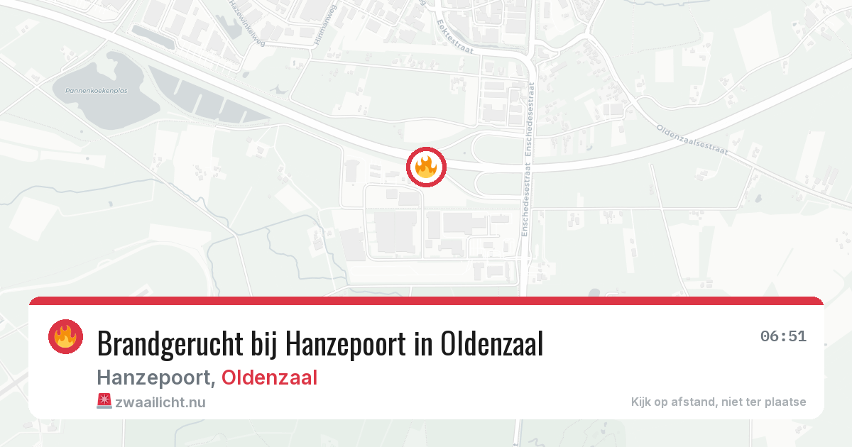 Brandgerucht bij Hanzepoort in Oldenzaal — 16 mei 2026