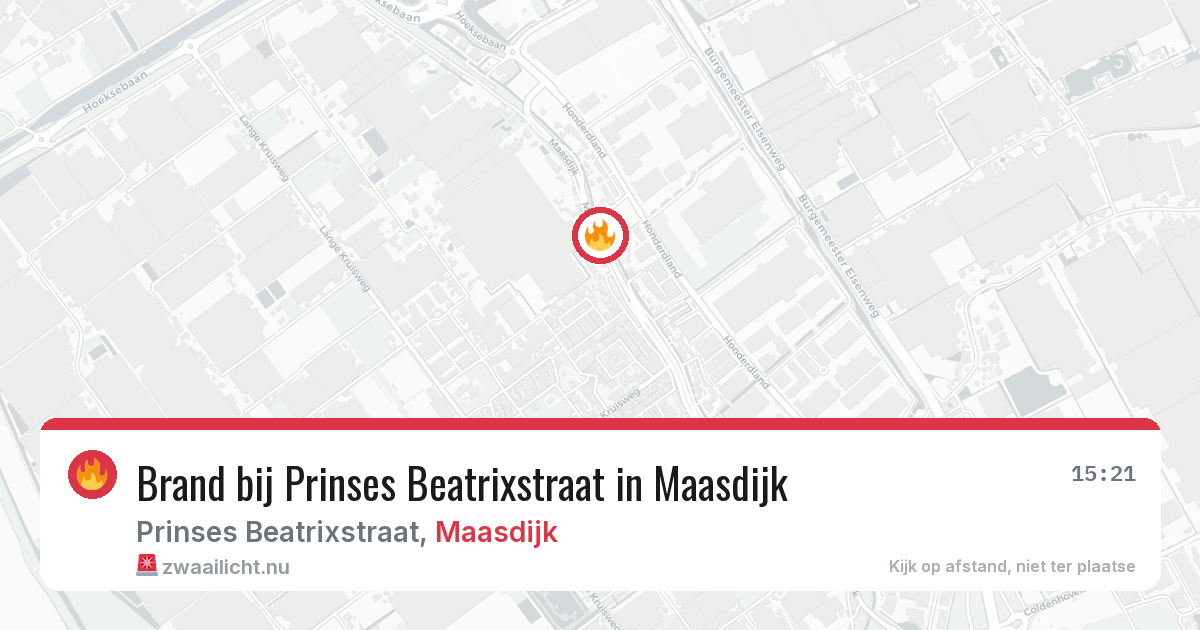 Brand bij Prinses Beatrixstraat in Maasdijk — 22 mei 2026
