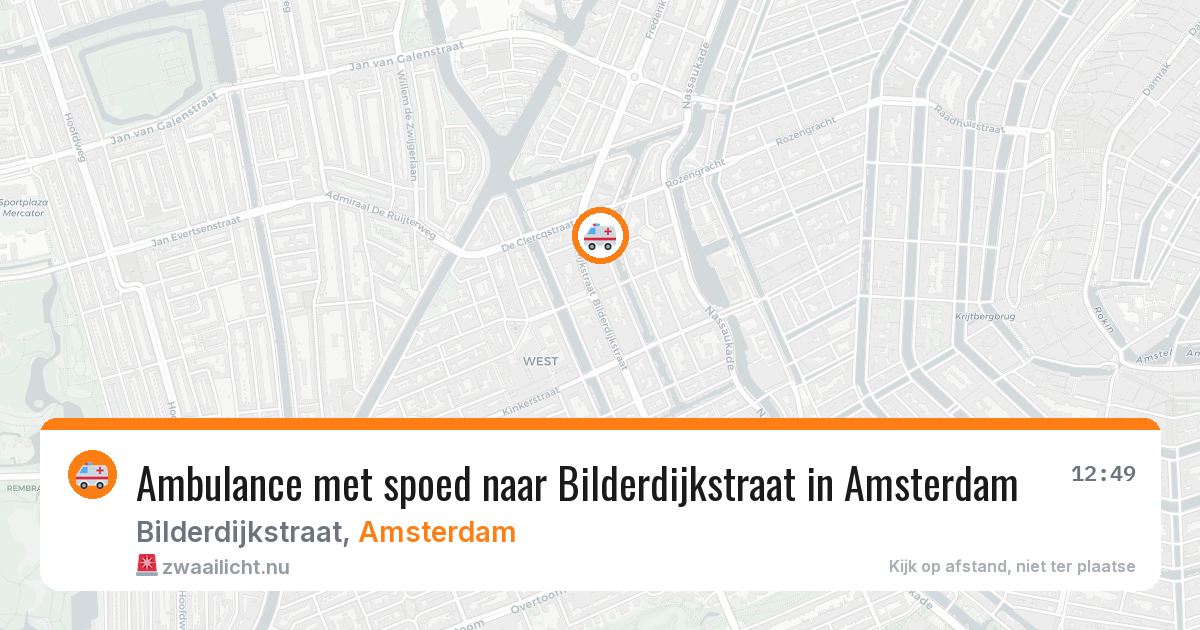 Ambulance met spoed naar Bilderdijkstraat in Amsterdam — 13 mei 2026