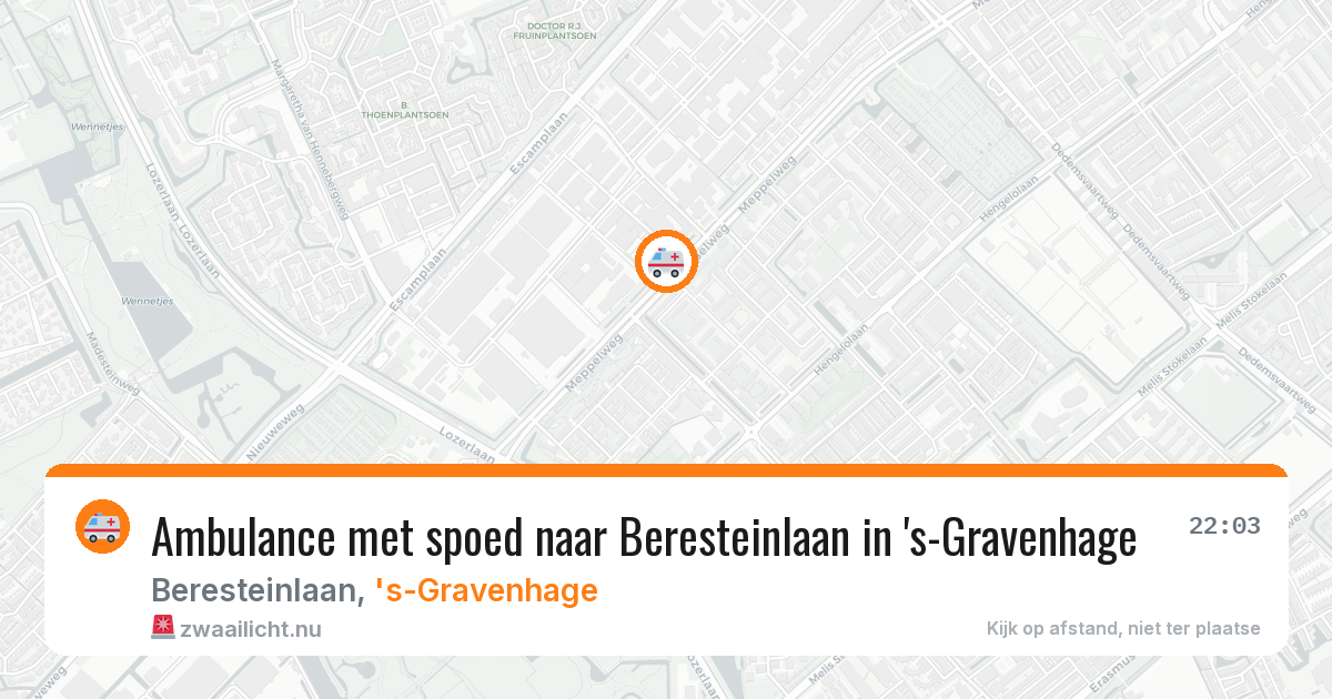 Ambulance met spoed naar Beresteinlaan in 's-Gravenhage — 4 mei 2026