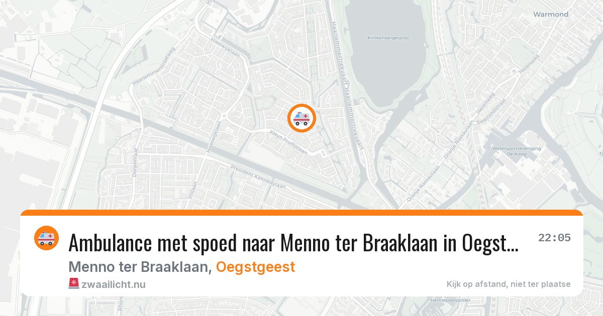 Ambulance met spoed naar Menno ter Braaklaan in Oegstgeest — 20 jan 2026