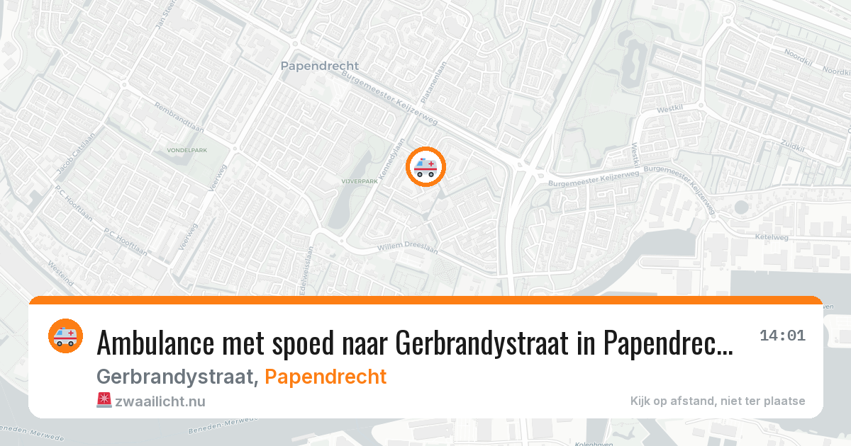 Ambulance met spoed naar Gerbrandystraat in Papendrecht — 20 mrt 2026