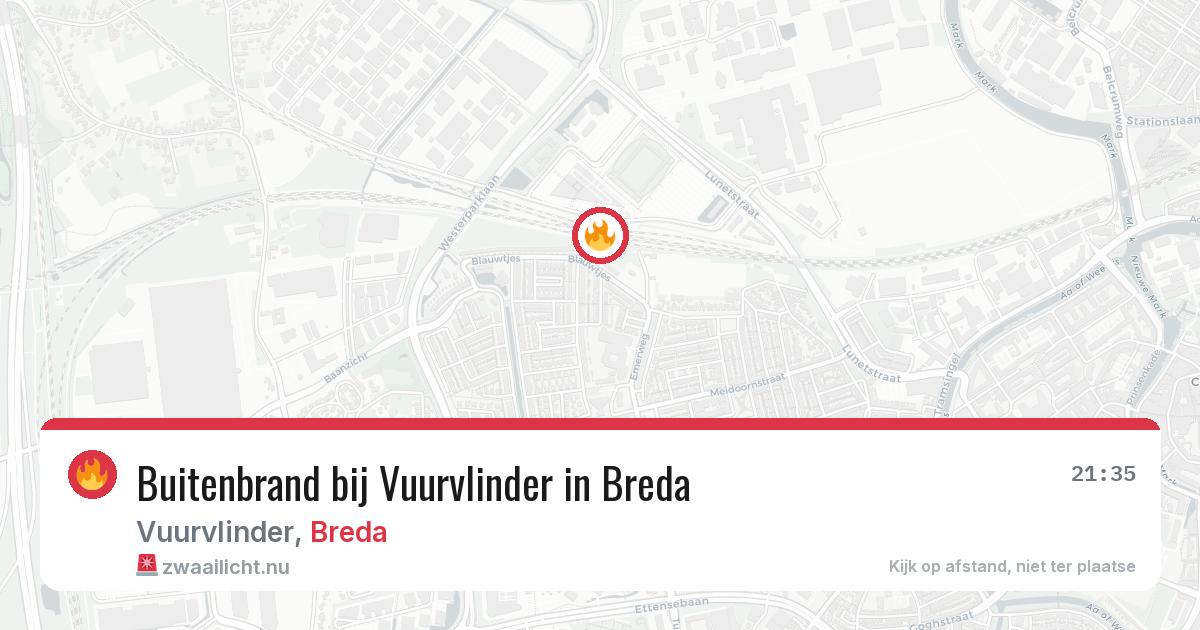 Buitenbrand bij Vuurvlinder in Breda — 13 jul 2026