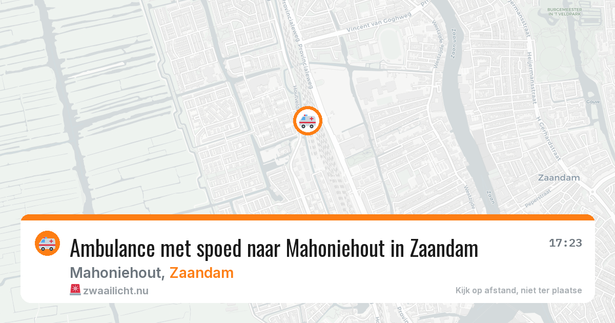 Ambulance met spoed naar Mahoniehout in Zaandam — 12 jul 2026