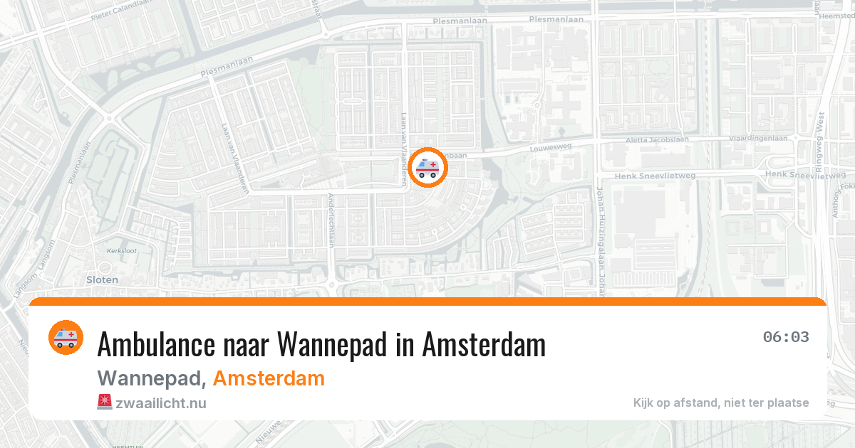 Ambulance naar Wannepad in Amsterdam — 13 mei 2026