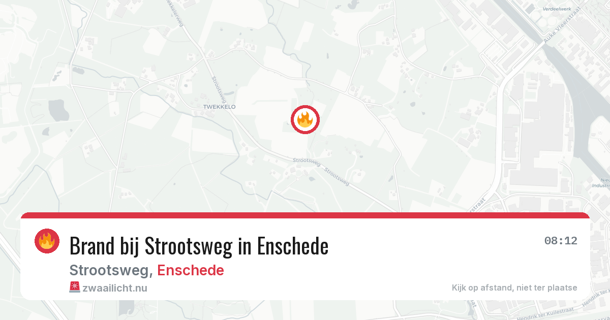 Brand bij Strootsweg in Enschede — 28 jun 2026