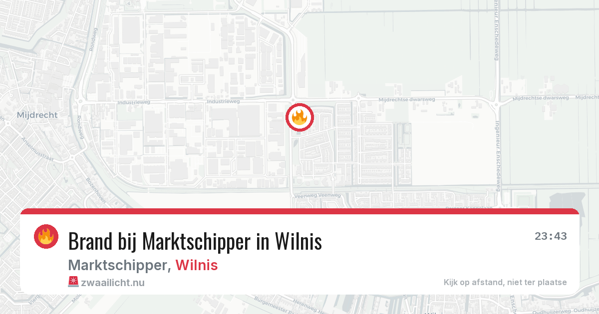 Brand bij Marktschipper in Wilnis — 13 jul 2026