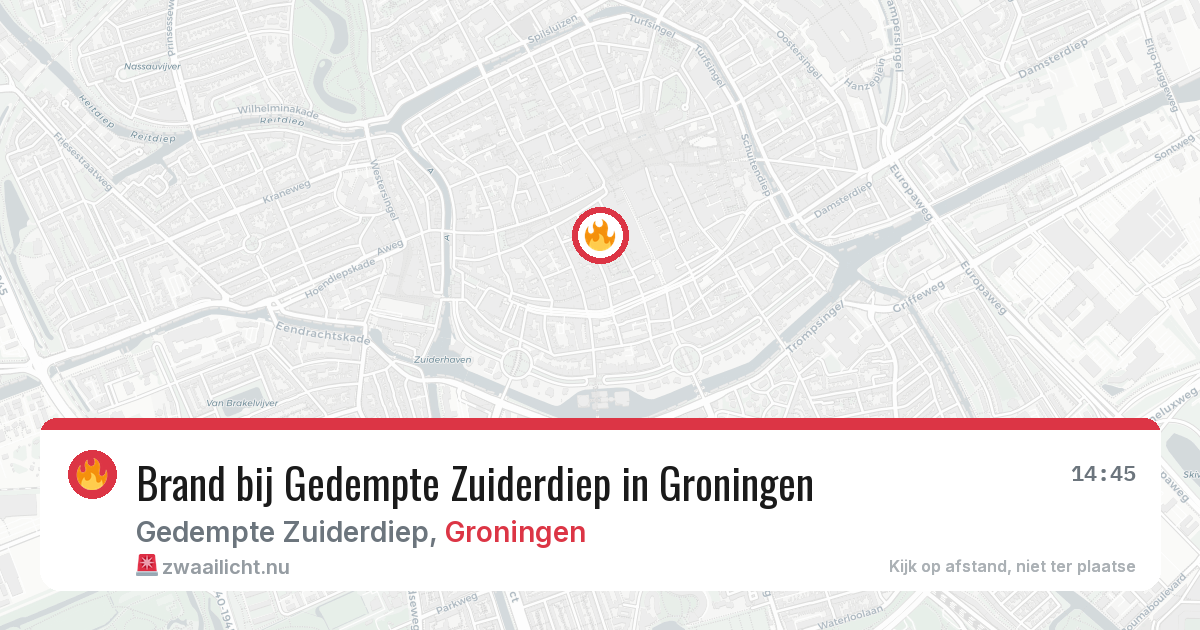 Brand bij Gedempte Zuiderdiep in Groningen — 15 mei 2026