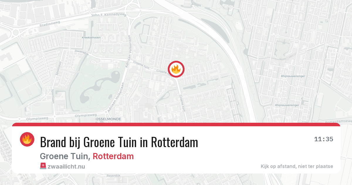 Brand bij Groene Tuin in Rotterdam — 31 mei 2026