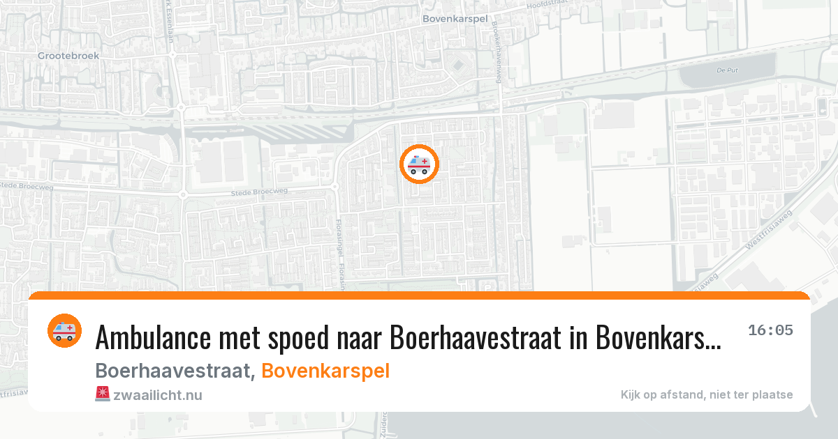 Ambulance met spoed naar Boerhaavestraat in Bovenkarspel — 17 jul 2026