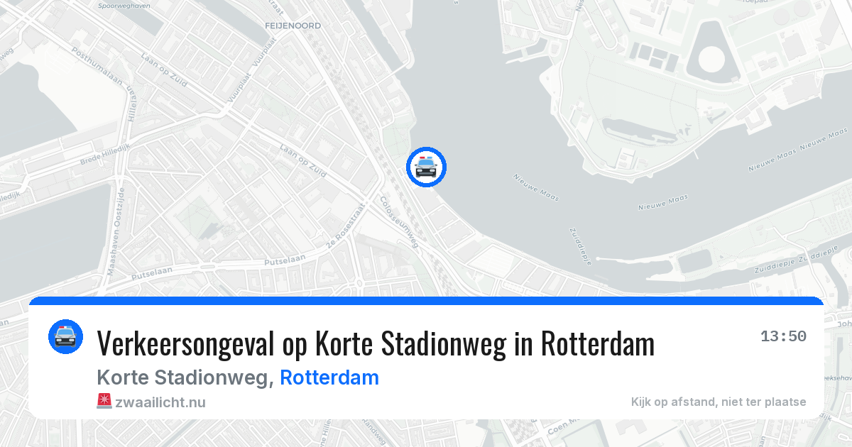 Verkeersongeval op Korte Stadionweg in Rotterdam — 22 mrt 2026