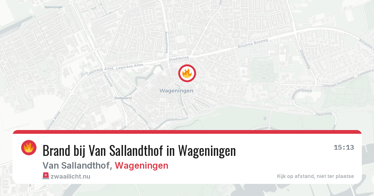 Brand bij Van Sallandthof in Wageningen — 22 apr 2026