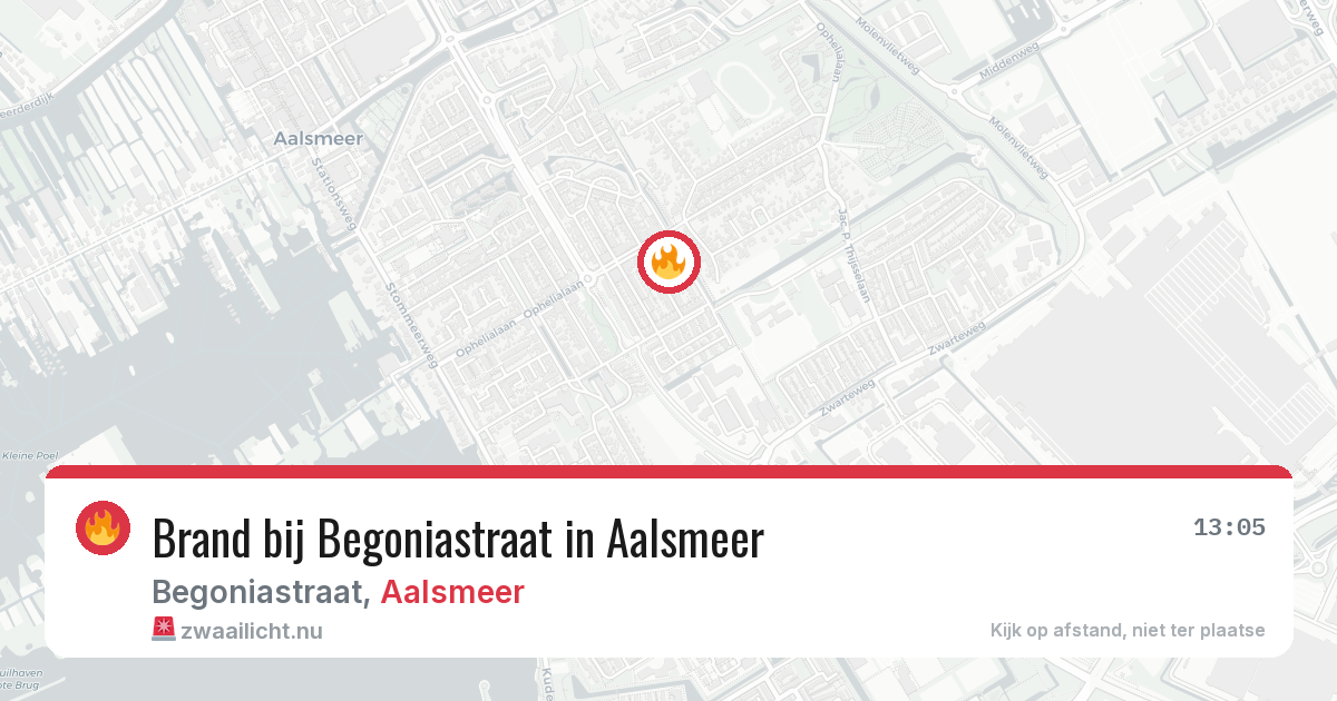 Brand bij Begoniastraat in Aalsmeer — 24 mrt 2026