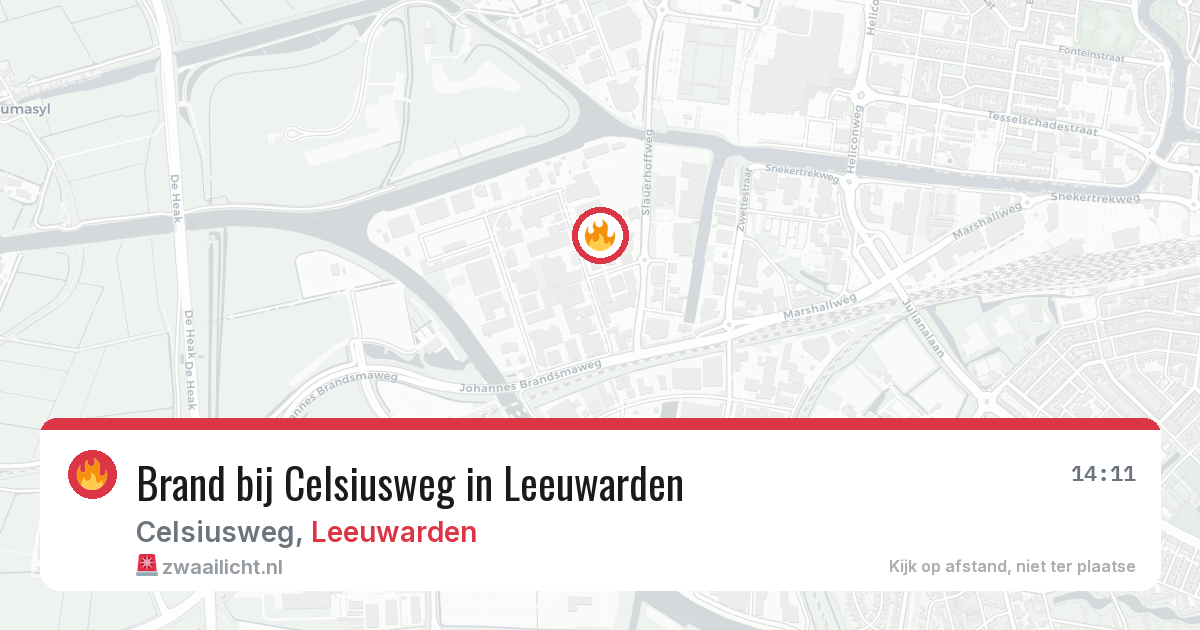 Brand bij Celsiusweg in Leeuwarden — 8 mei 2026