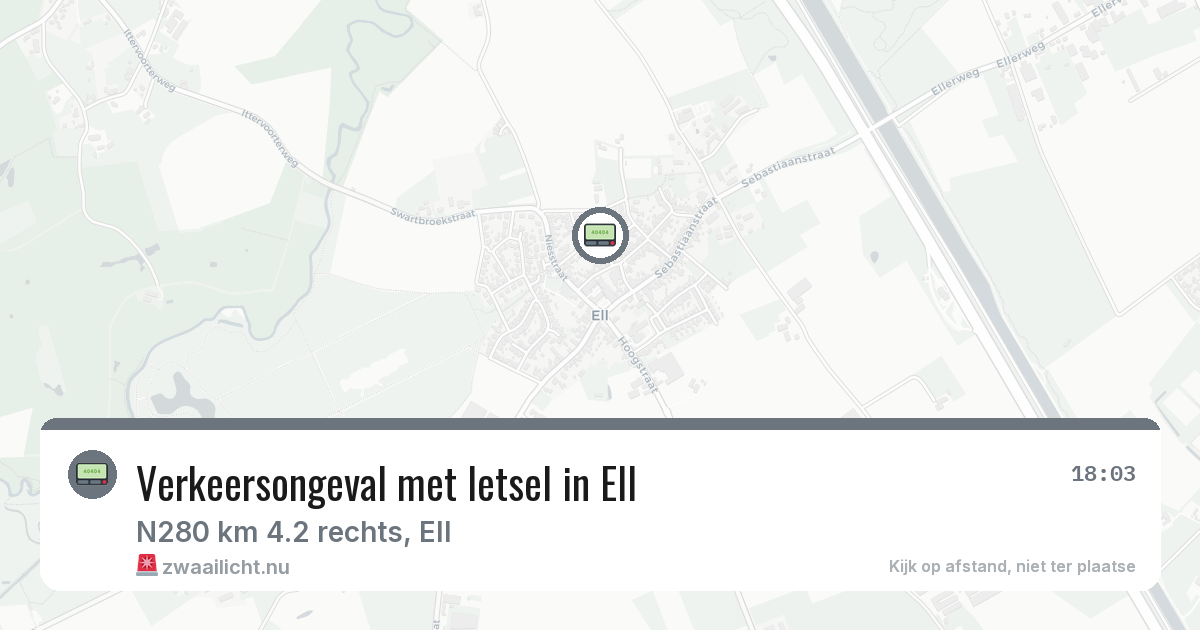 Verkeersongeval met letsel in Ell — 11 jul 2026