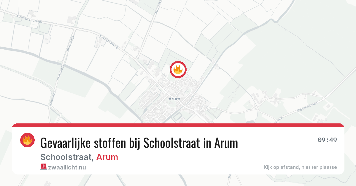 Gevaarlijke stoffen bij Schoolstraat in Arum — 5 jun 2026