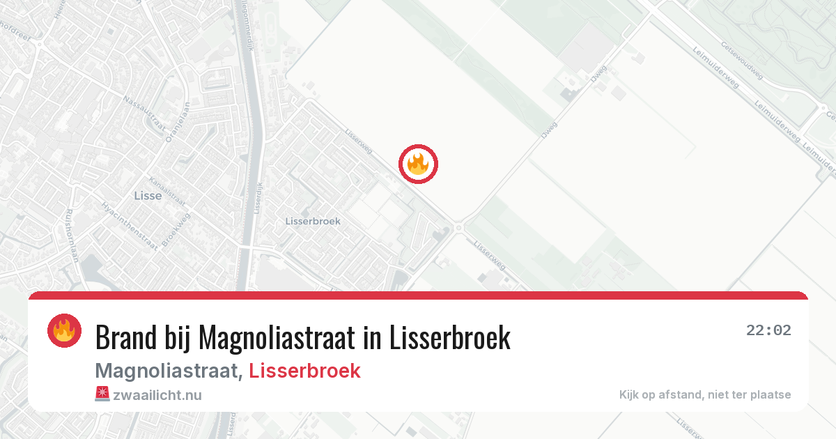 Brand bij Magnoliastraat in Lisserbroek — 5 jul 2026