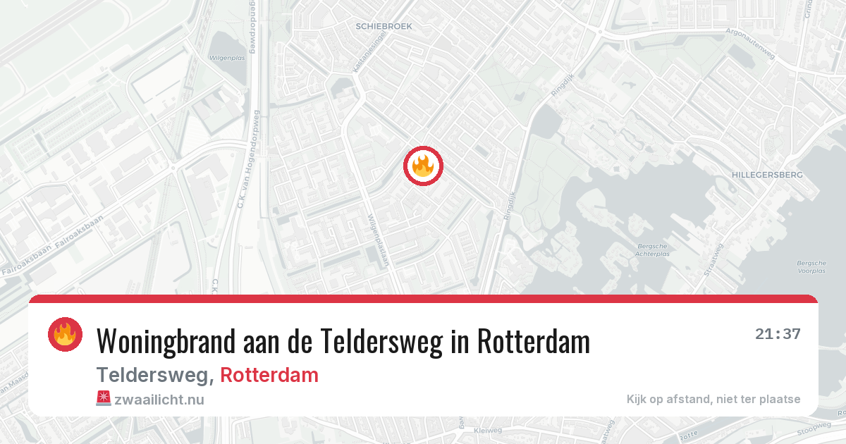 Woningbrand aan de Teldersweg in Rotterdam — 25 mrt 2026