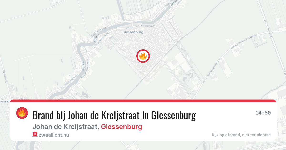 Brand bij Johan de Kreijstraat in Giessenburg — 2 apr 2026