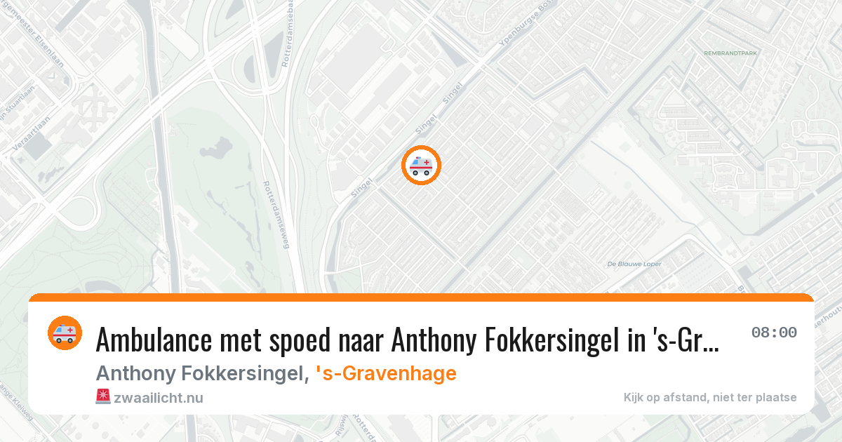 Ambulance met spoed naar Anthony Fokkersingel in 's-Gravenhage — 25 jan 2026